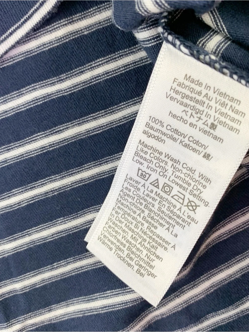 J Crew New vintage jersey relaxed V-neck T-shirt in stripe short sleeve navy